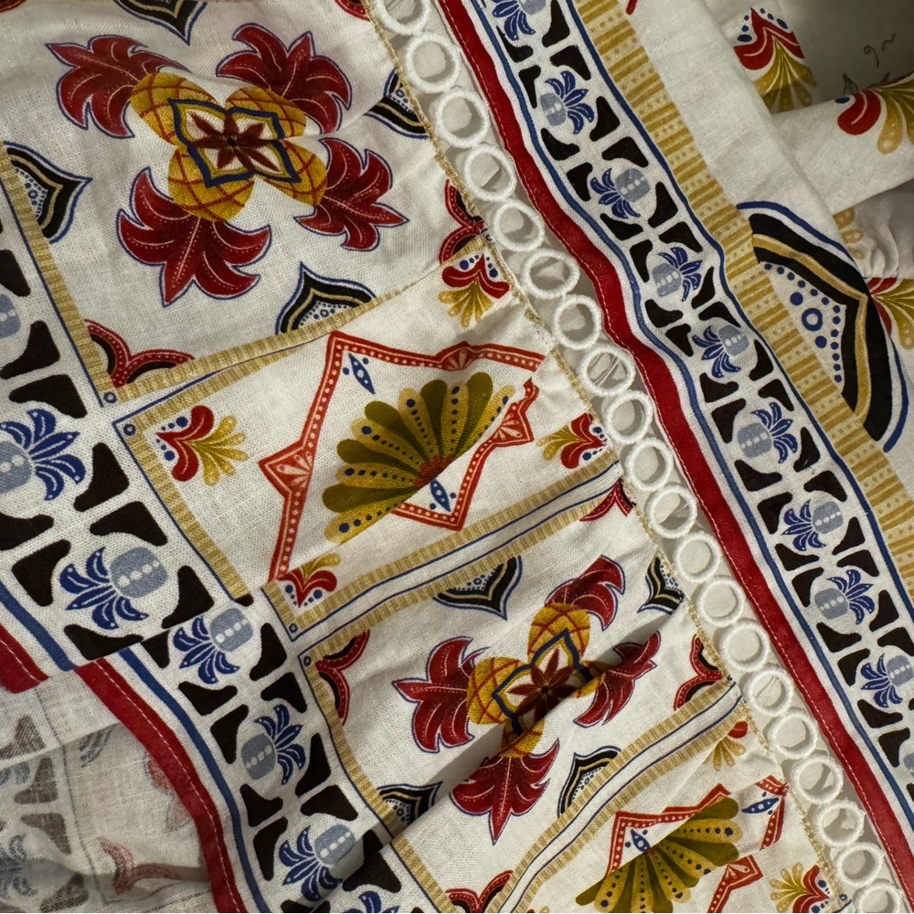FARM Rio Off-White Marys Tiles Lenzing™ Ecovero™ Euroflax™ Mini Dress XL - Picture 9 of 11